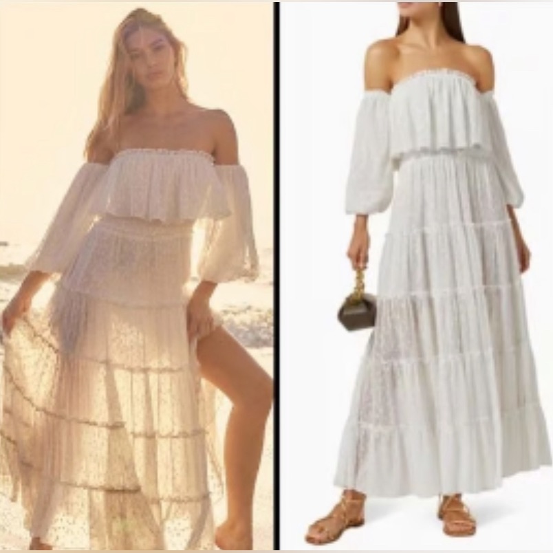 Misa Los Angeles Cassandra Dress In White Clip Dot